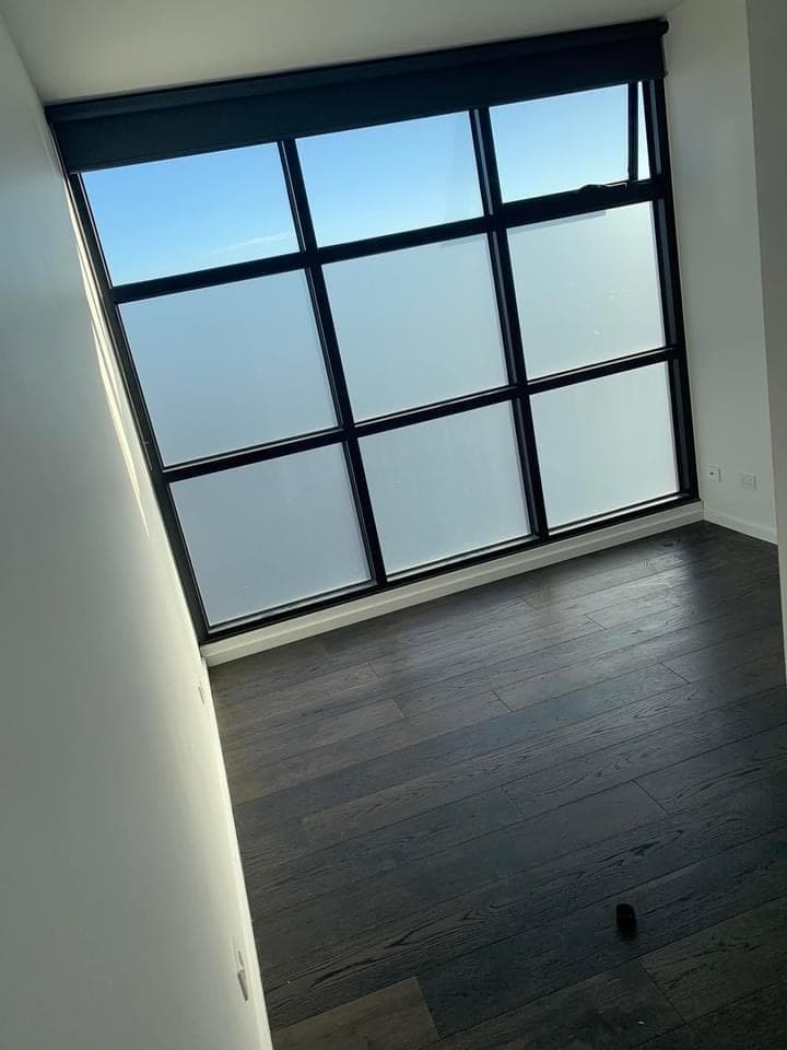 Dark smoked walnut straight plank flooring Melbourne city apartment