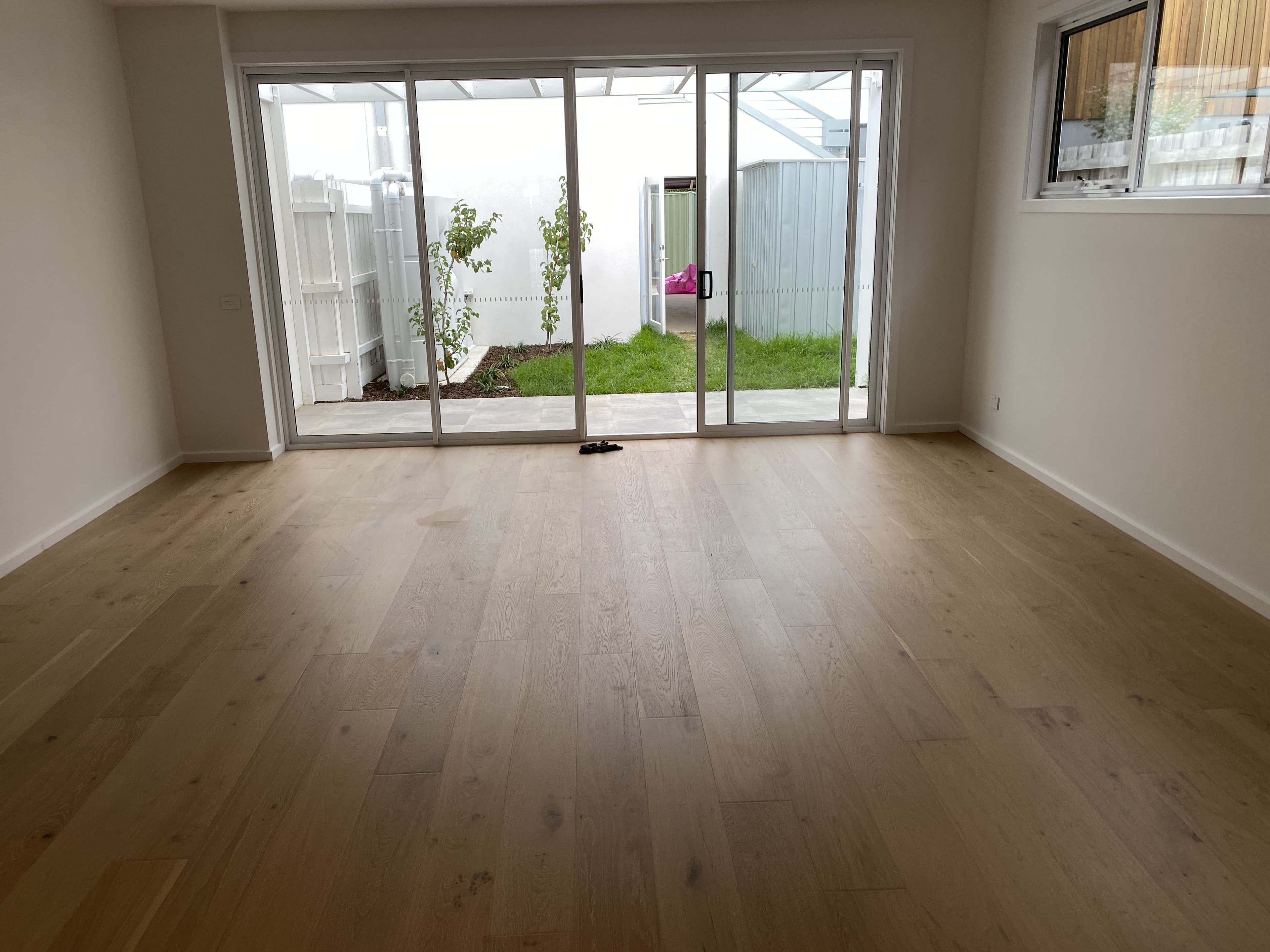 Natural European oak hybrid flooring new build living room Melbourne