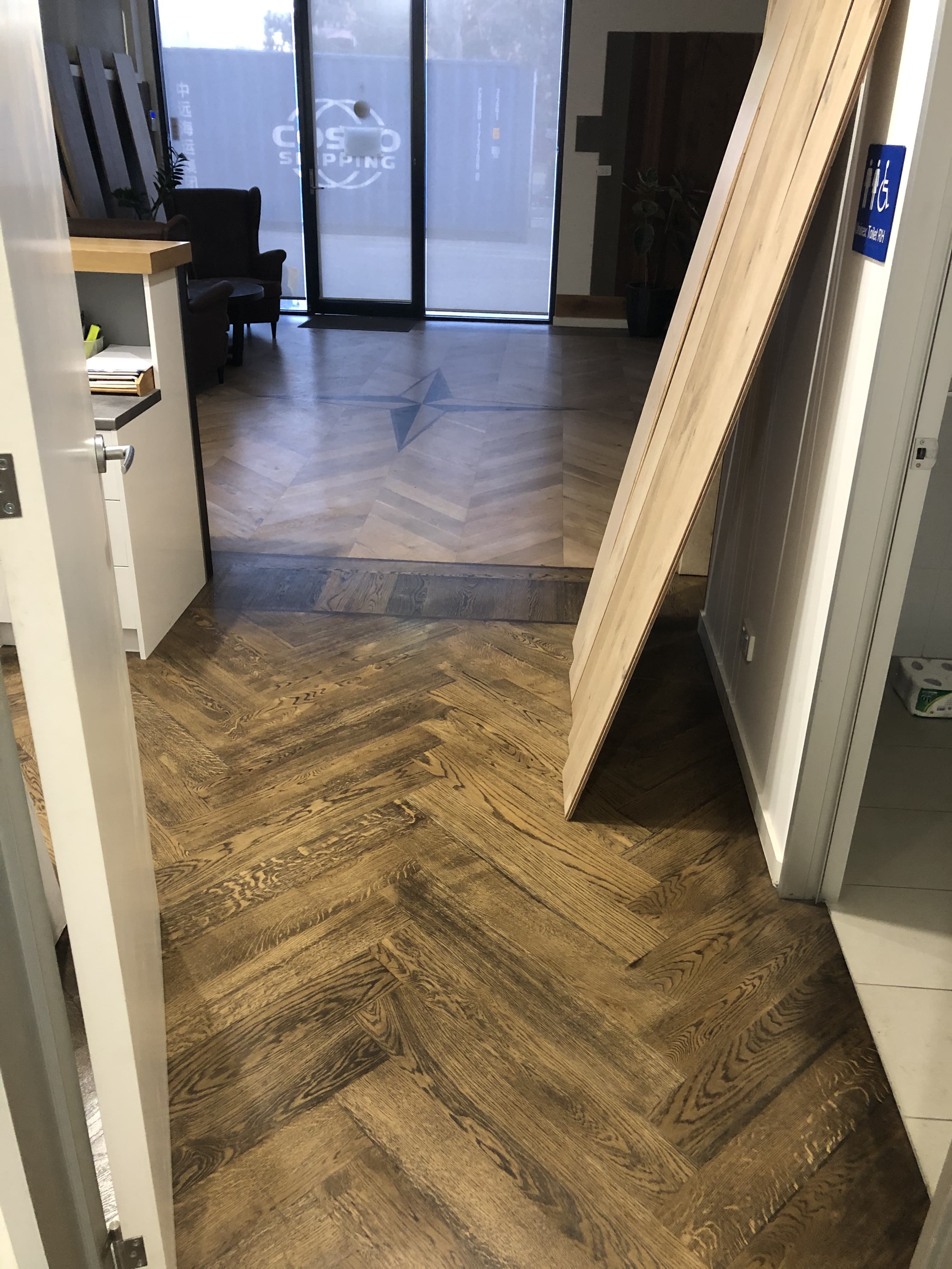 Dark smoked walnut hybrid floor installation